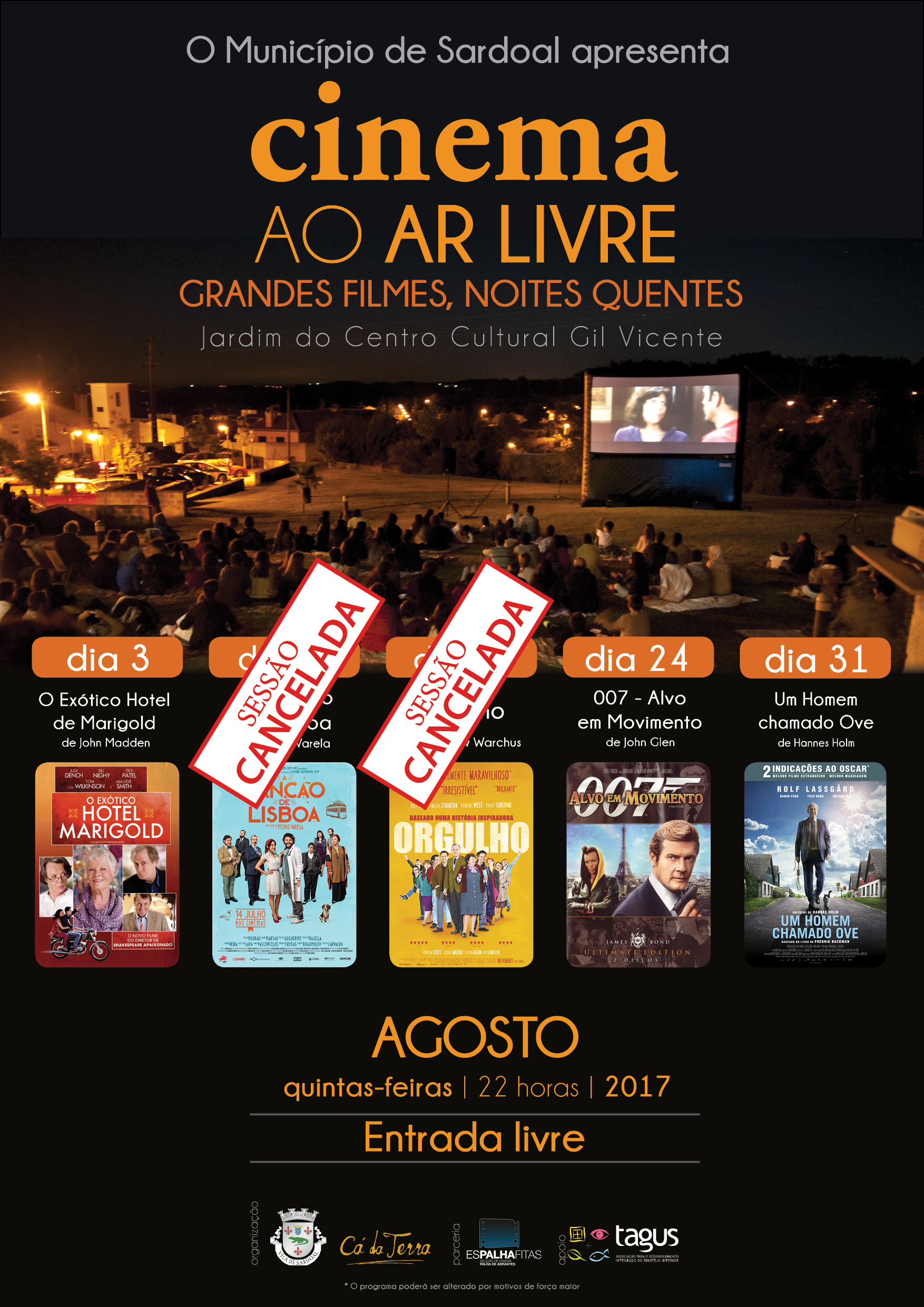 cartaz cinema ar livre 2017 CANCELADO