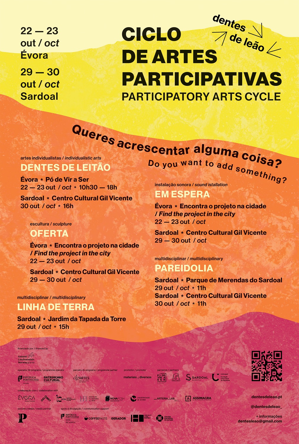 Cartaz Ciclo de Artes Participativas