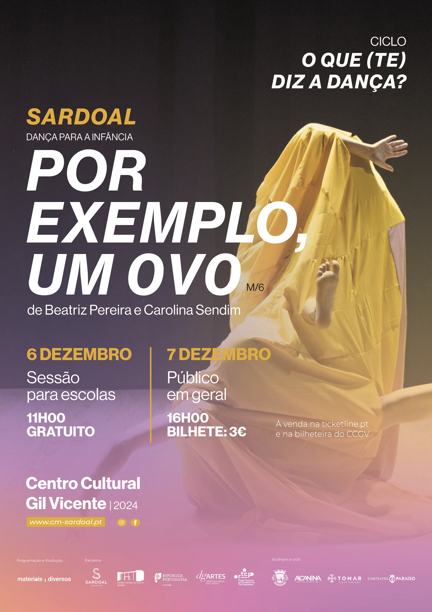 Espetáculo de dança para a infância “Por exemplo, um Ovo”