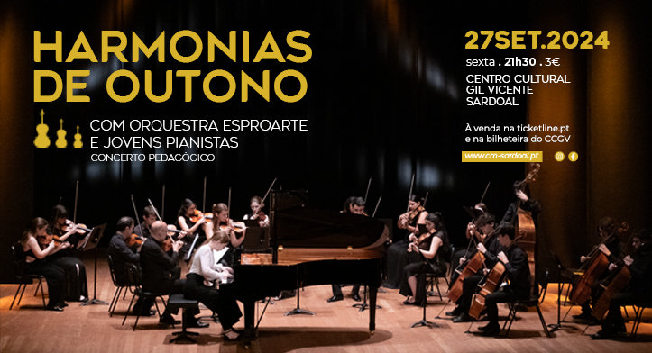 Centro Cultural Gil Vicente recebe espetáculo  com a Orquestra Esproarte e jovens pianistas
