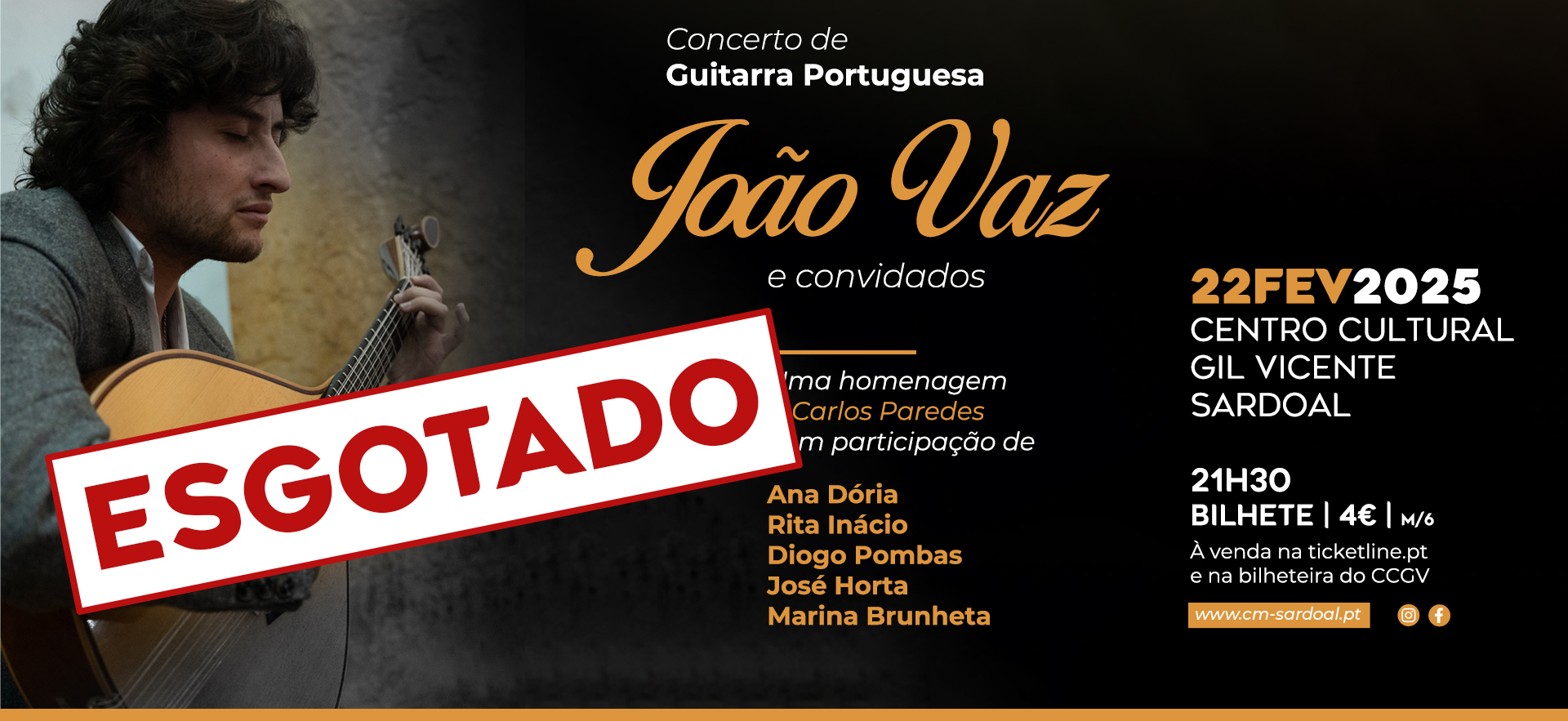 João Vaz e convidados homenageiam Carlos Paredes no Centro Cultural 