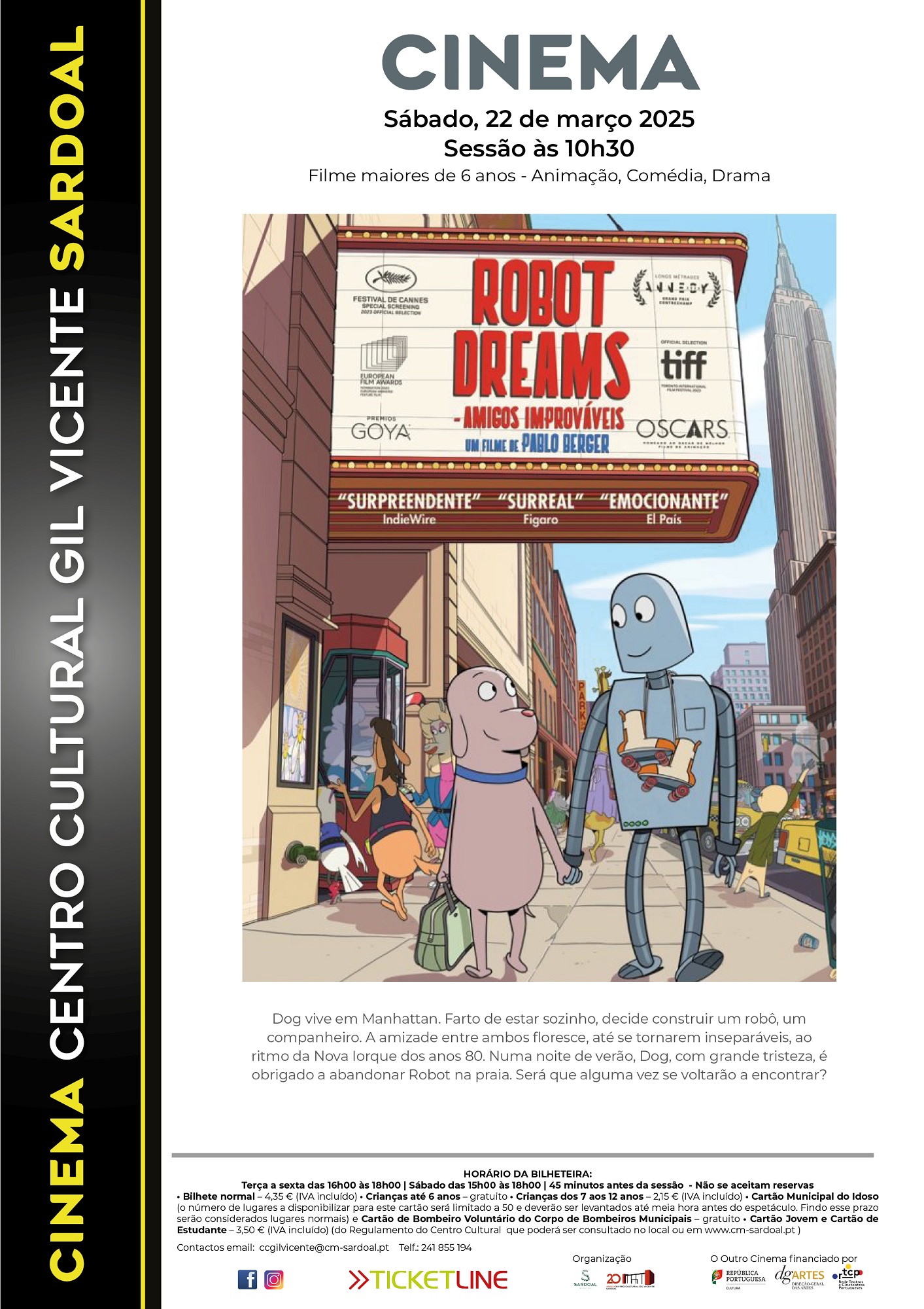 Cinema "Robot Dreams - Amigos Improváveis"