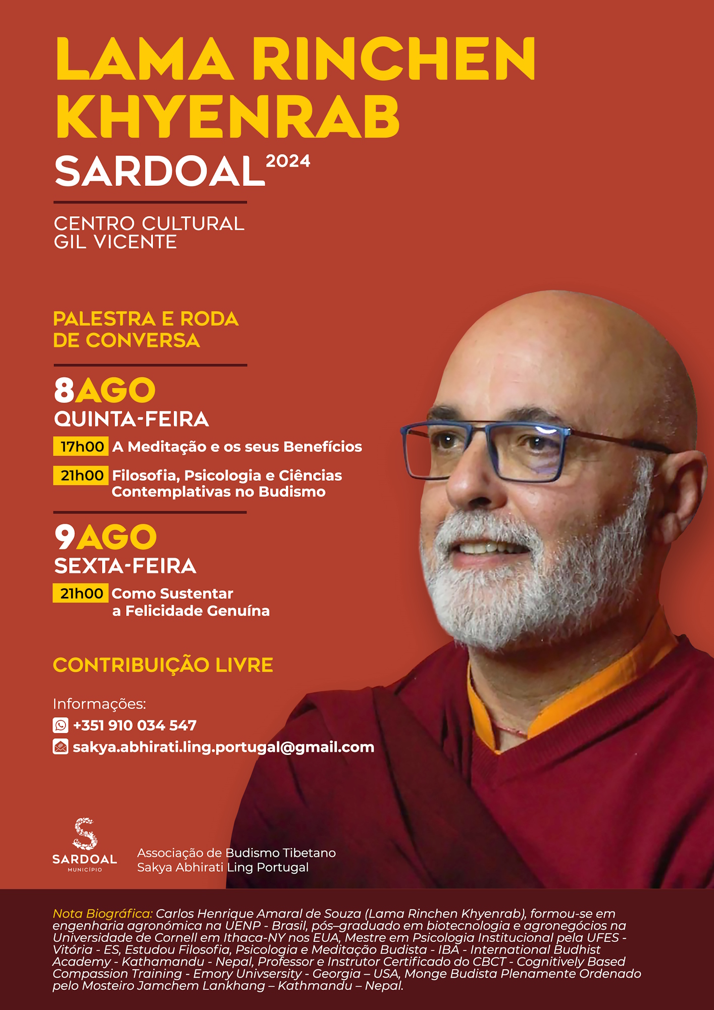Palestra e Roda de Conversa com Lama Rinchen Khyenrab
